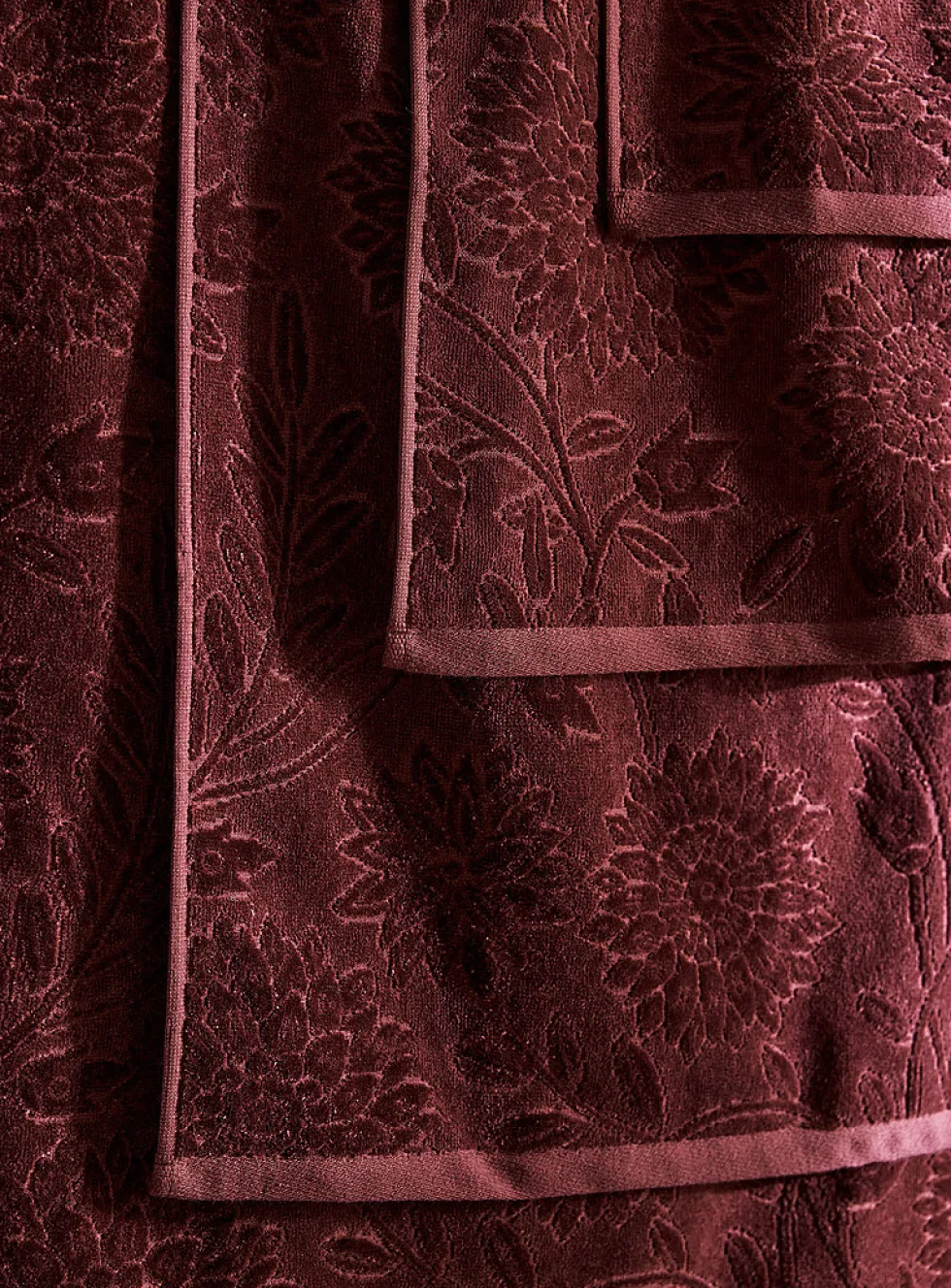 Flowers velvet organic cotton jacquard towels