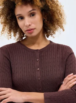 Flowy cable-knit cardigan