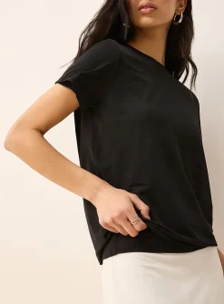 Flowy micromesh boxy-fit T-shirt