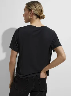 Flowy peachskin boxy-fit T-shirt