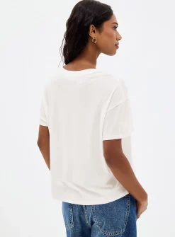 Flowy solid boxy-fit T-shirt