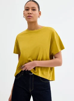 Flowy solid boxy-fit T-shirt
