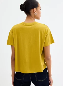 Flowy solid boxy-fit T-shirt