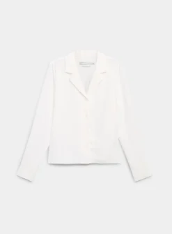 Fluid notched-collar shirt