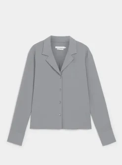 Fluid notched-collar shirt