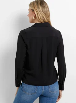 Fluid notched-collar shirt