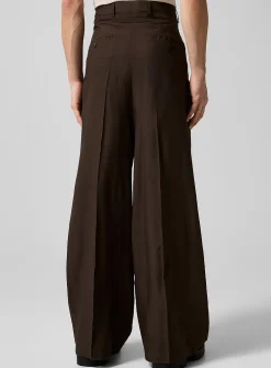 Fluid pure wool wide-leg pant