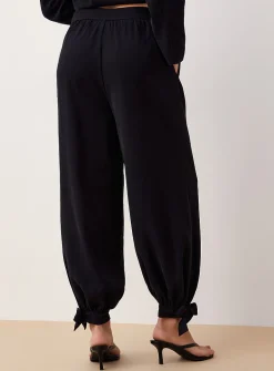 Fluid tie-ankle wide-leg pant