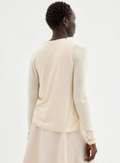 Fluid-knit open-front cardigan