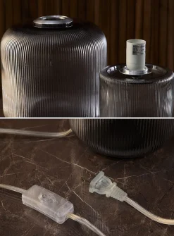 Fluted glass table lamp