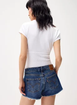 Frayed hem low-rise short