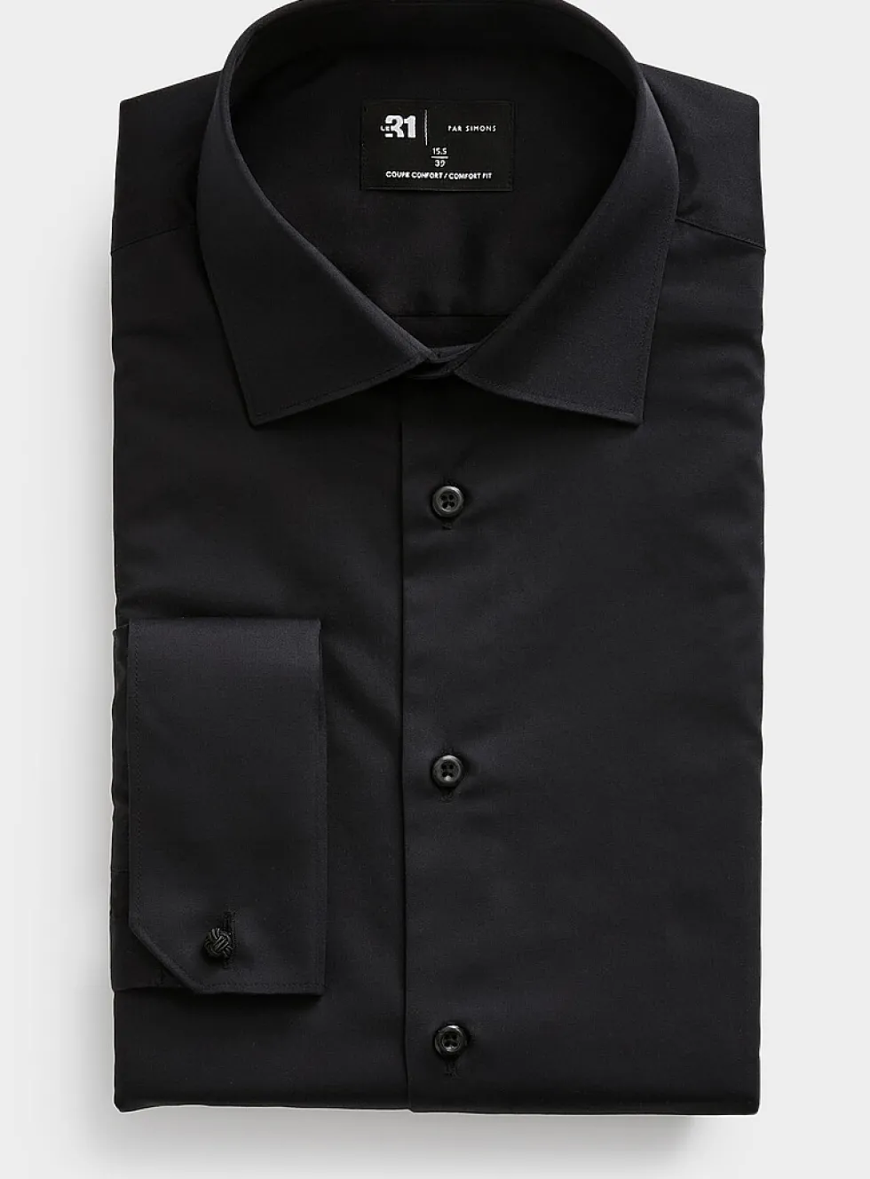 French cuff sateen shirt