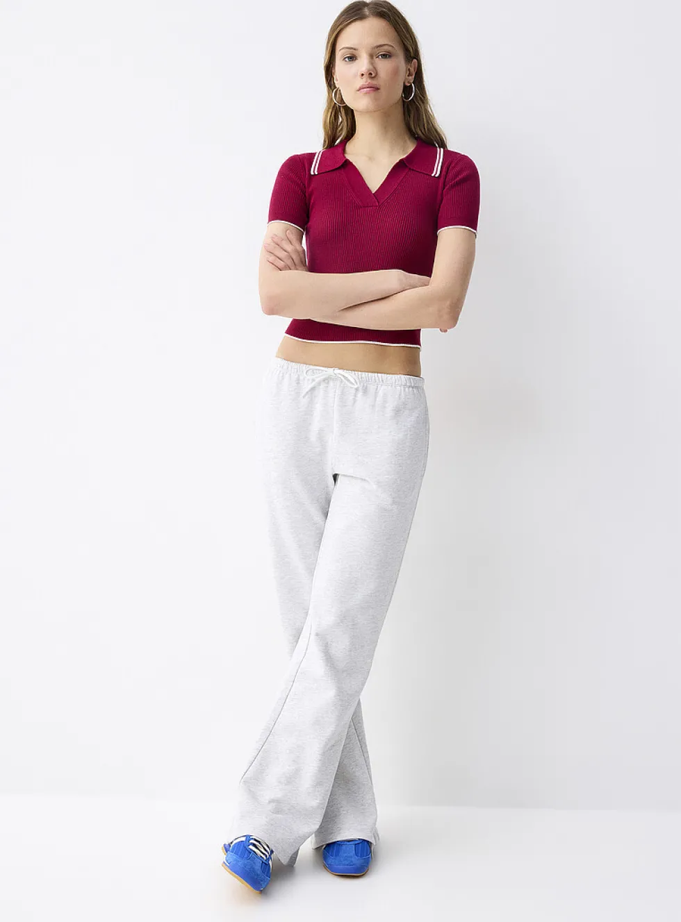 French terry flared pant