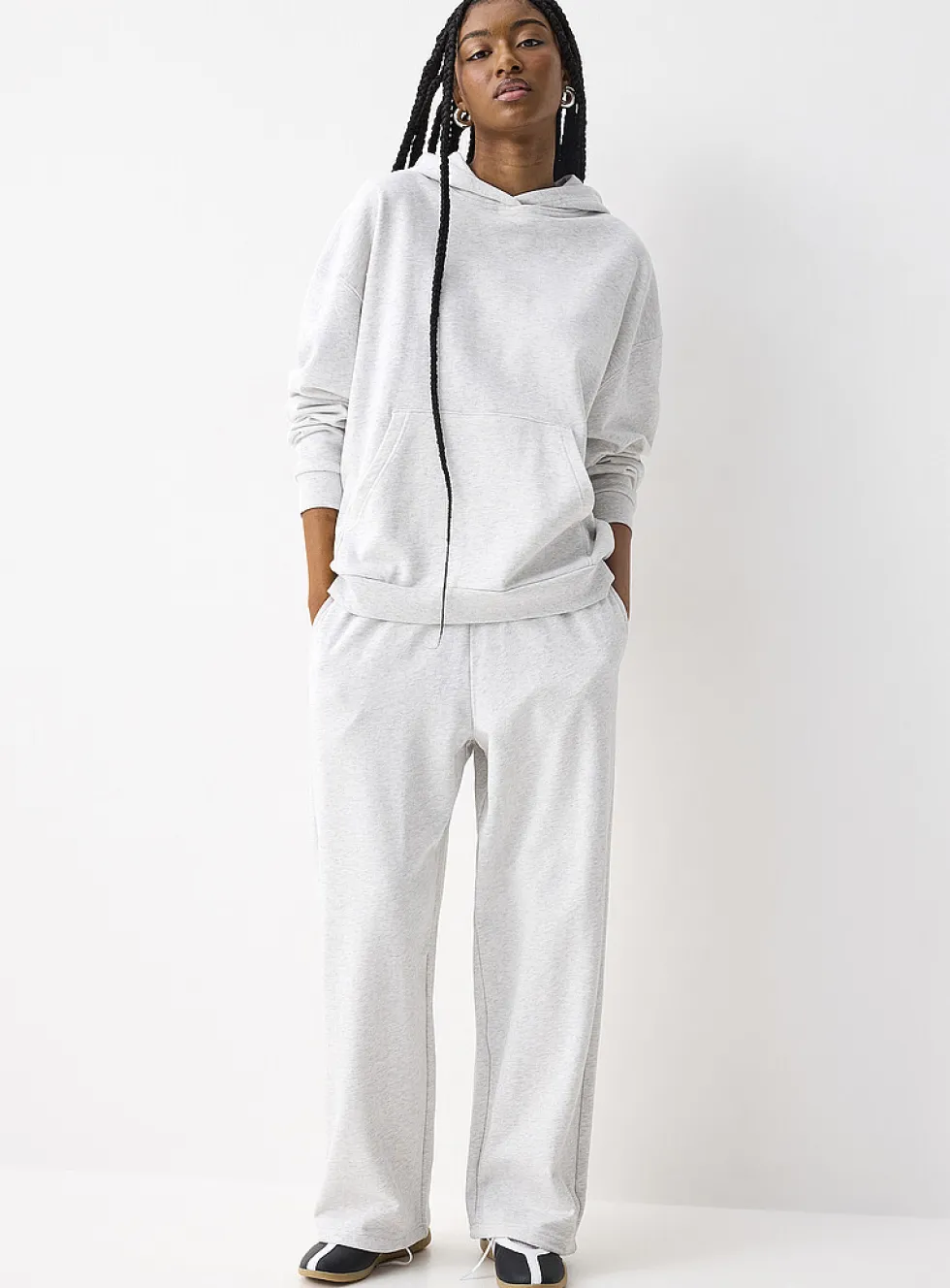 French terry wide-leg pant