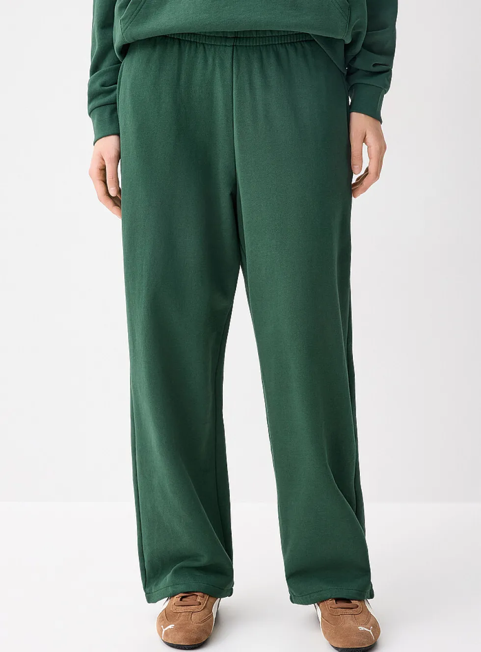 French terry wide-leg pant