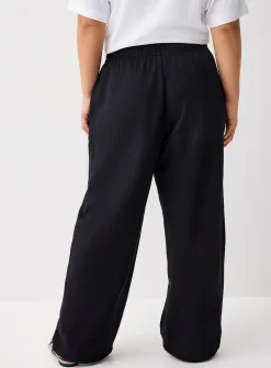 French terry wide-leg pant