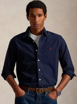Garment-dyed Oxford shirt