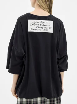 Gathered hem oversized T-shirt