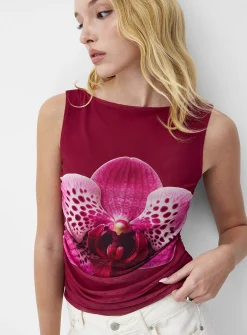 Gathered micromesh cami