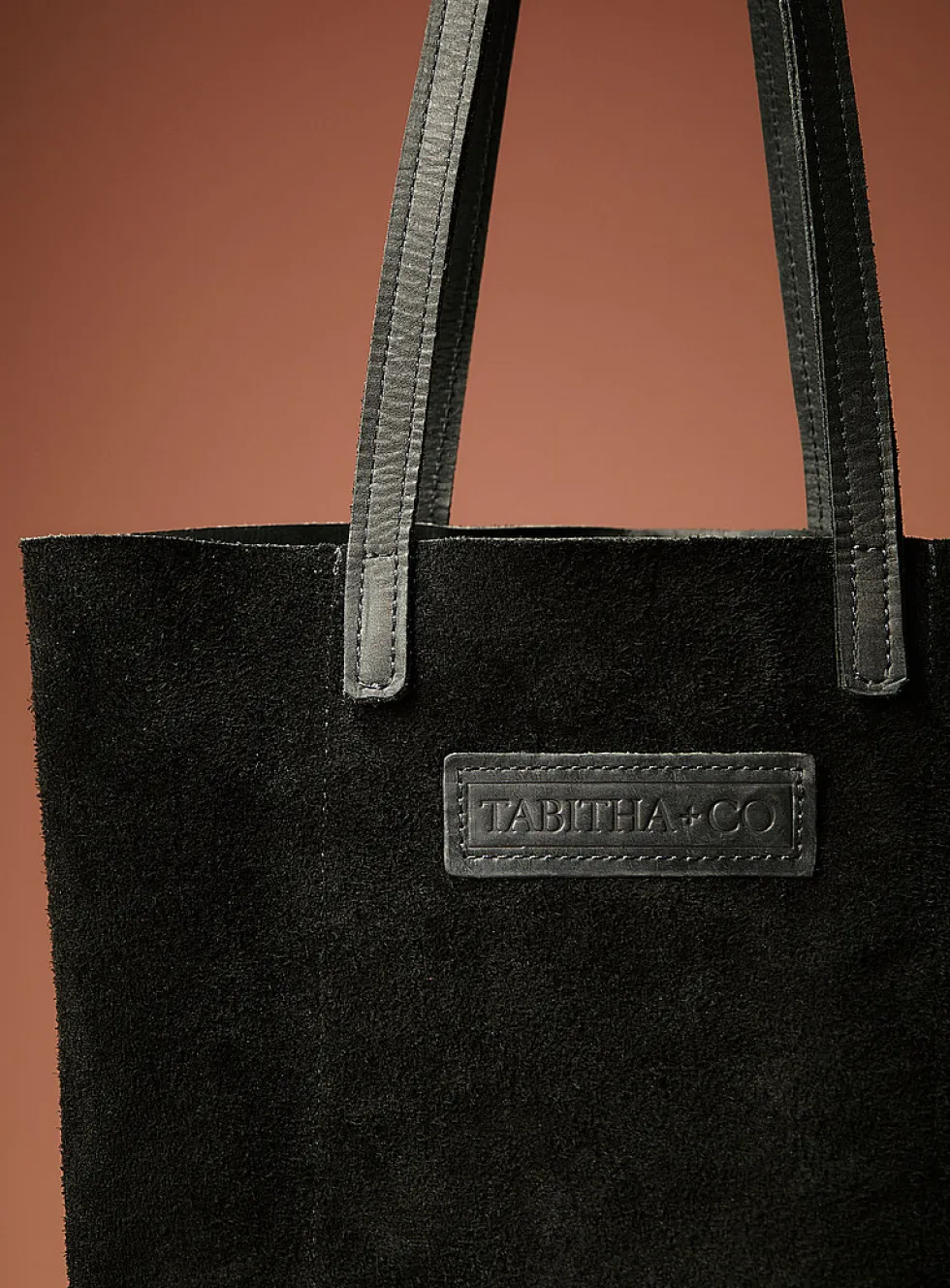 Genuine nubuck leather reversible tote