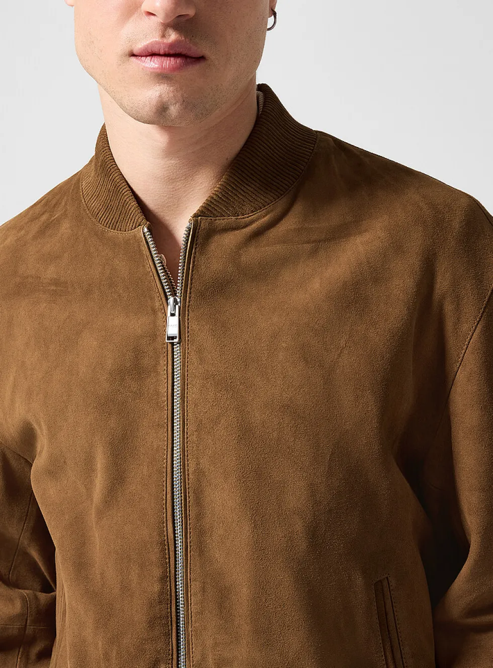 Genuine suede bomber jacket