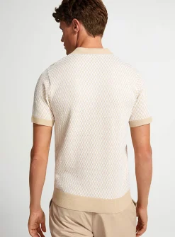 Geo jacquard knit polo