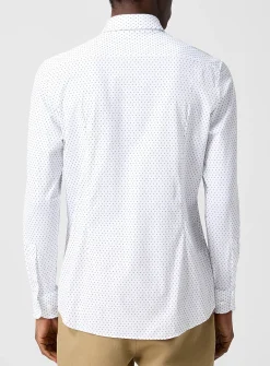 Geo mini-pattern stretch shirt
