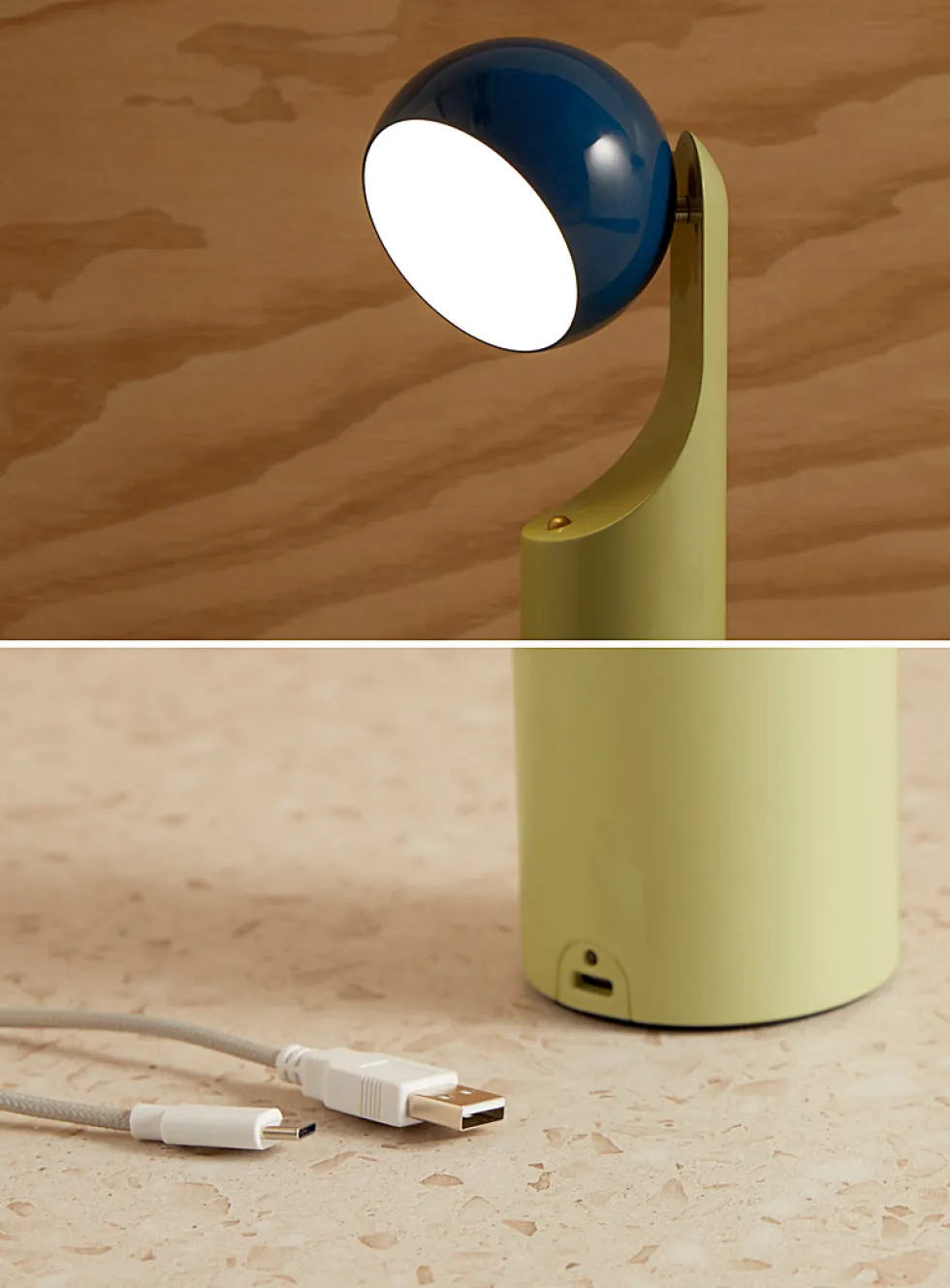 Geometric articulated portable lamp