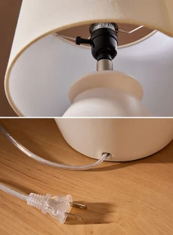 Geometric ceramic table lamp