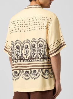 Geometric pattern cabana shirt