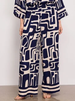 Geometric pattern wide-leg pant