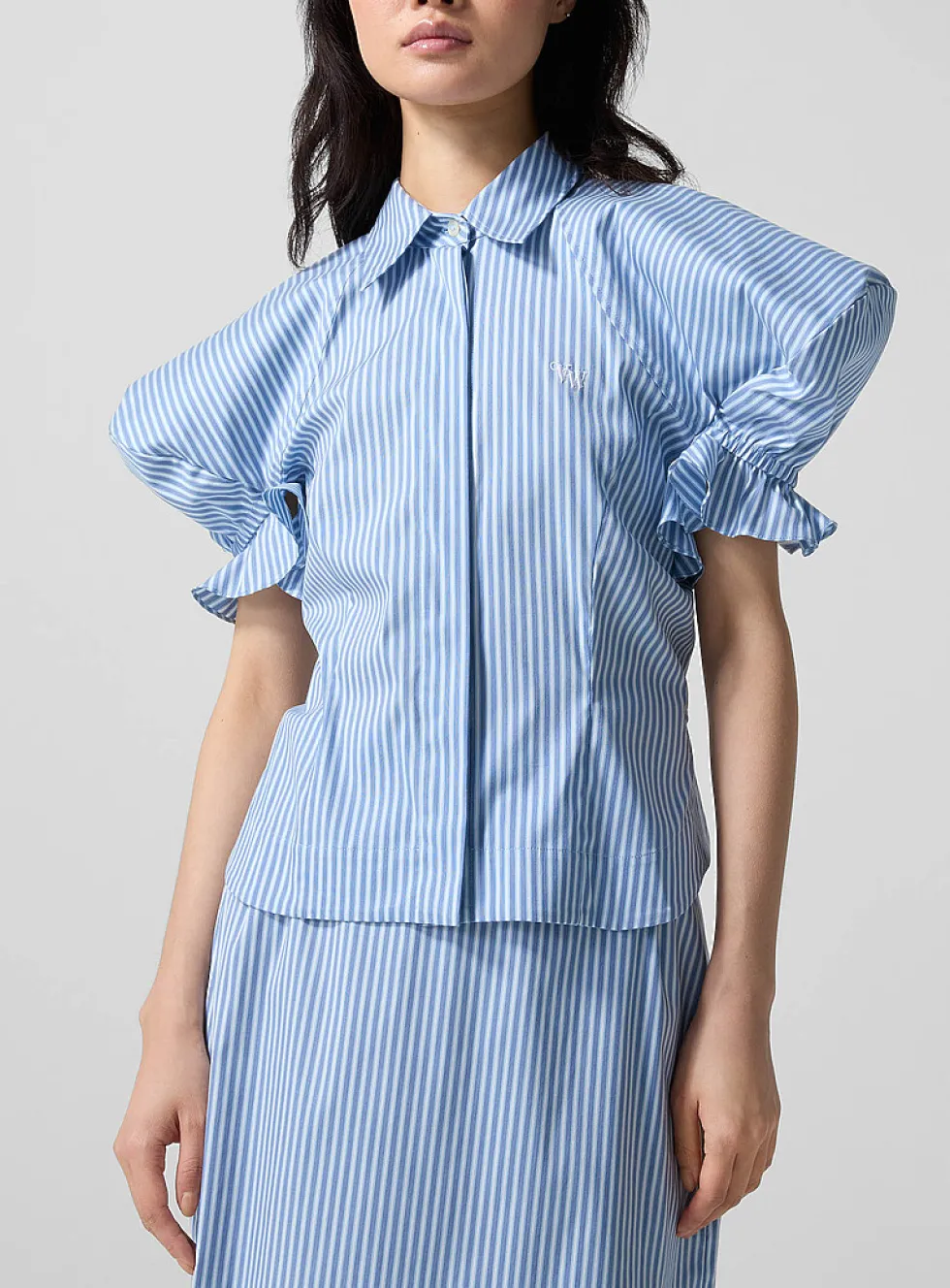Gexy puff-sleeve striped shirt