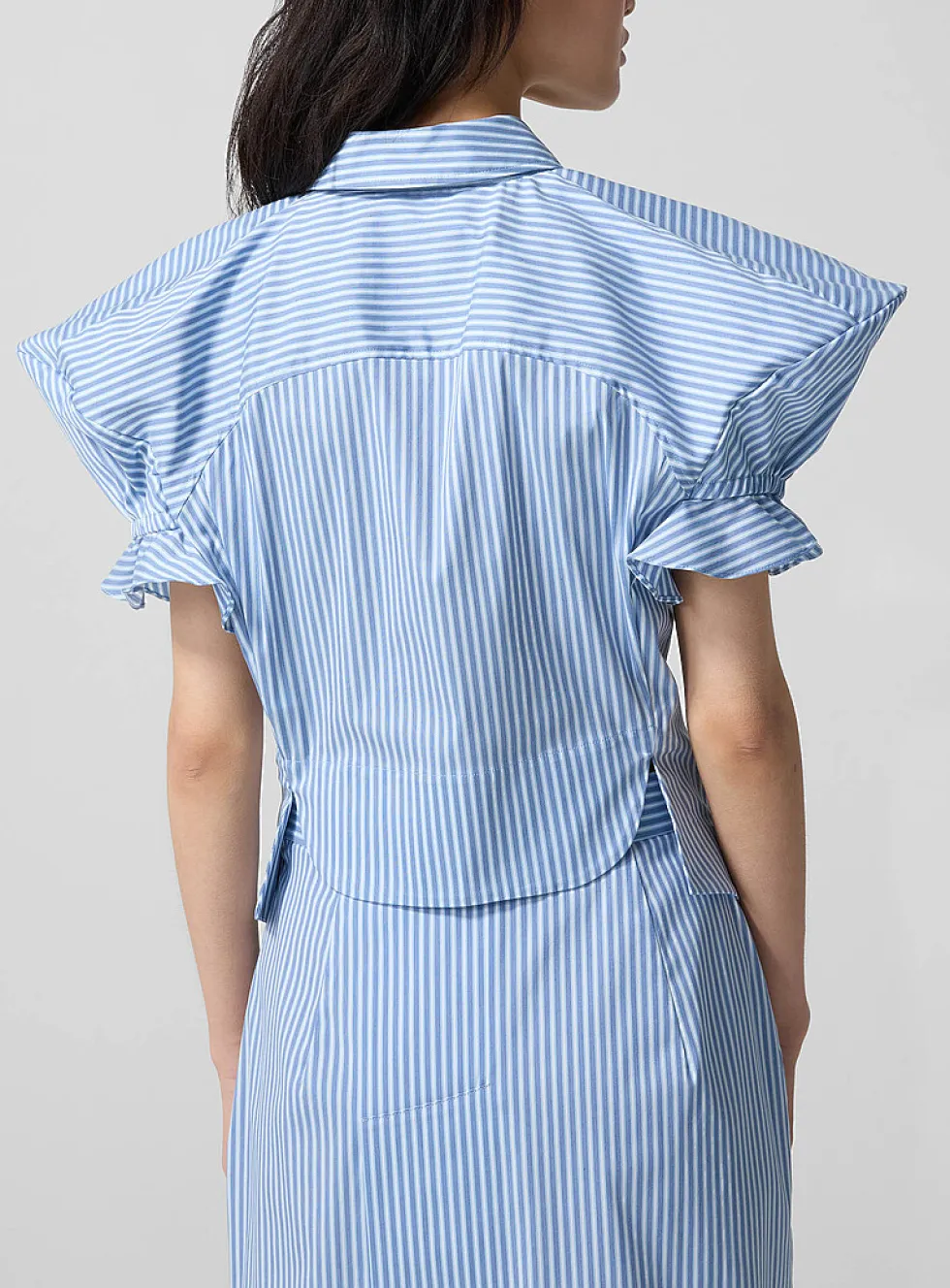 Gexy puff-sleeve striped shirt