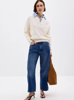 Gingham pattern fooler sweater