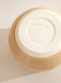 Glazed ceramic wine glass