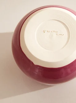 Glazed ceramic wine glass