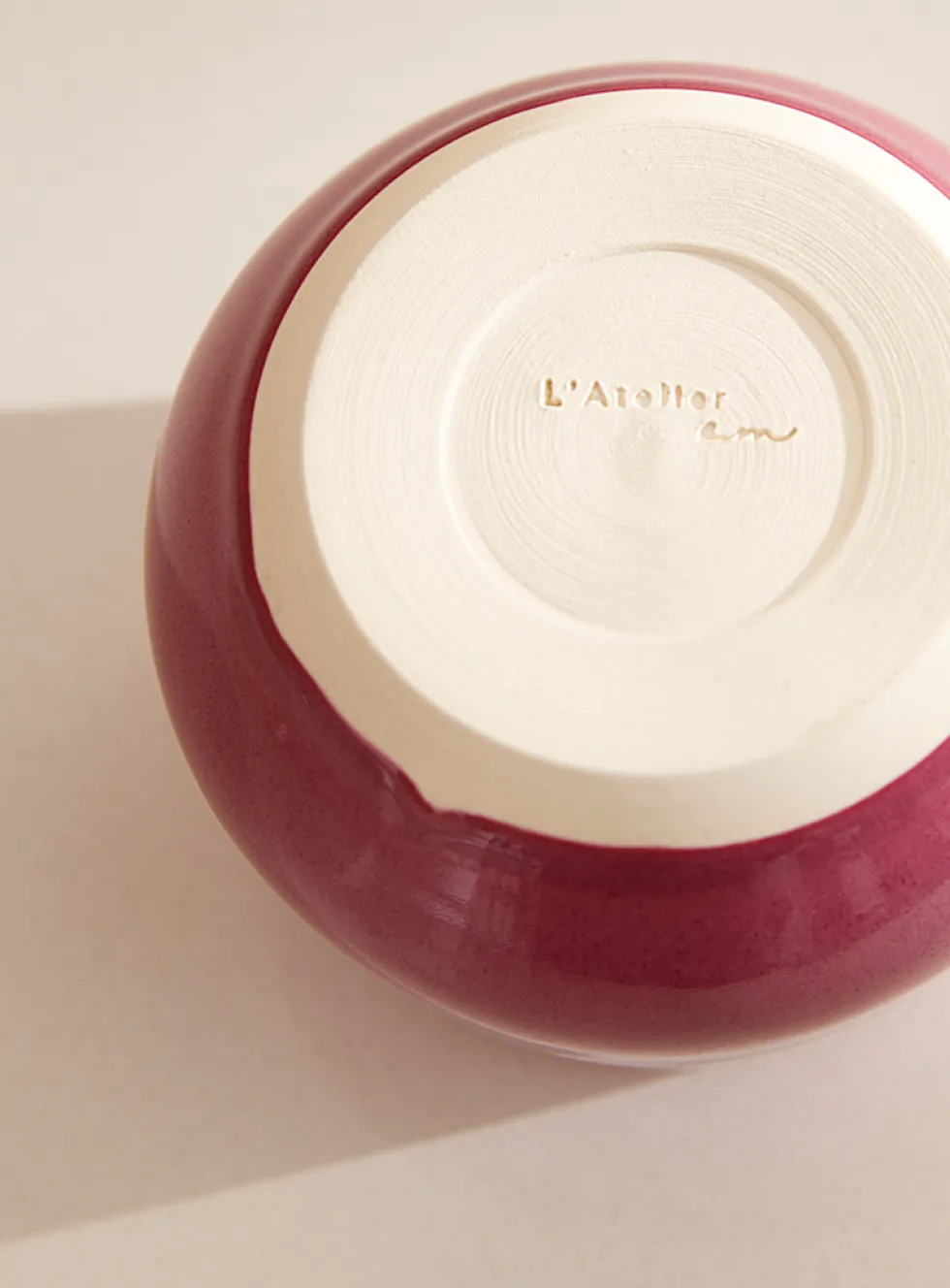 Glazed ceramic wine glass