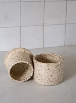 Glazed stoneware French butter dish