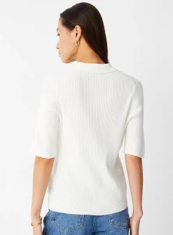 Golden buttons ribbed polo
