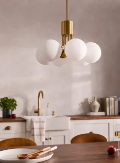 Golden floral ode hanging lamp