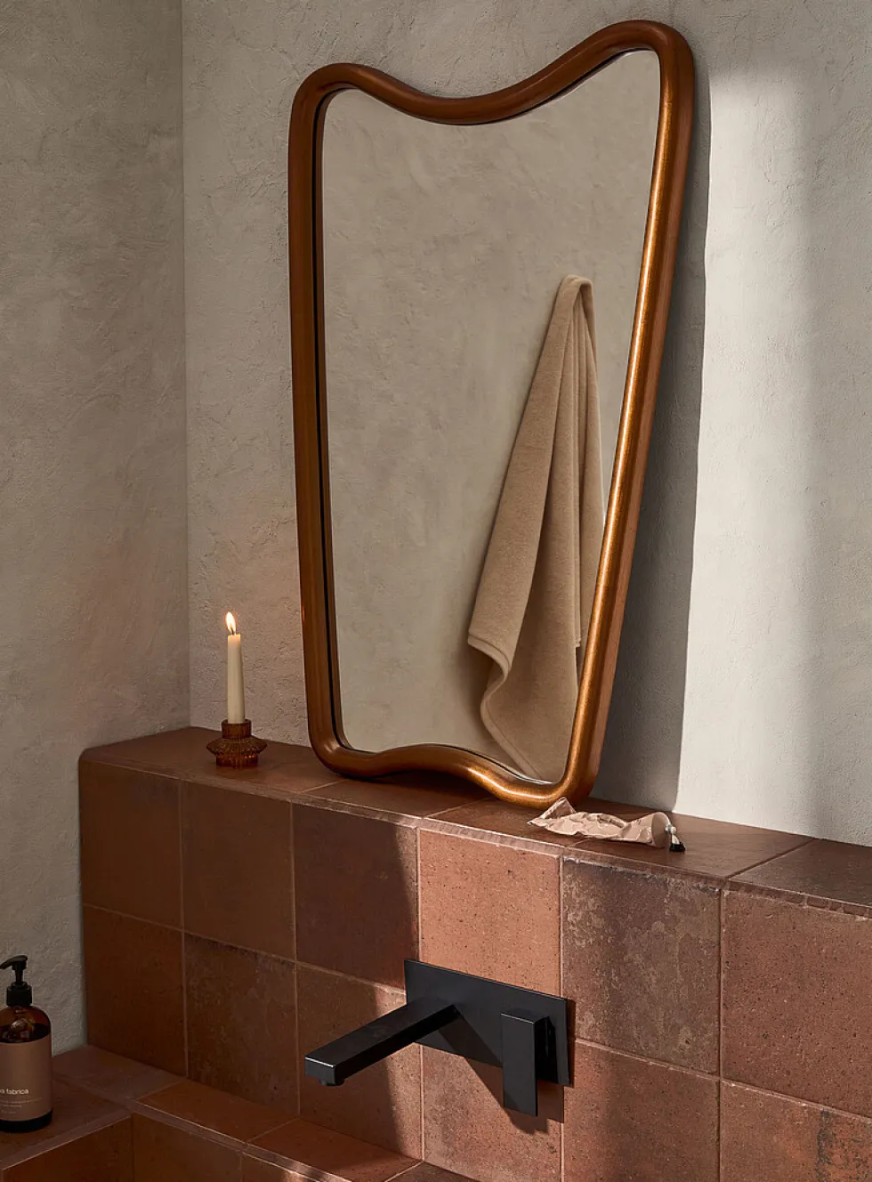 Golden frame mirror