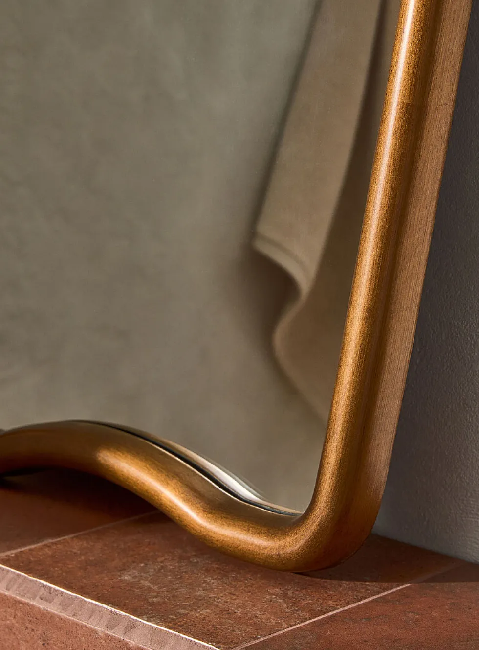 Golden frame mirror