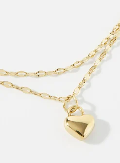 Golden heart ankle chain