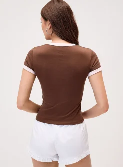 Graphic ringer T-shirt
