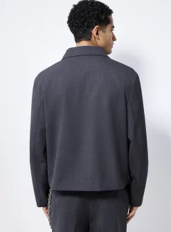 Graphite boxy shacket