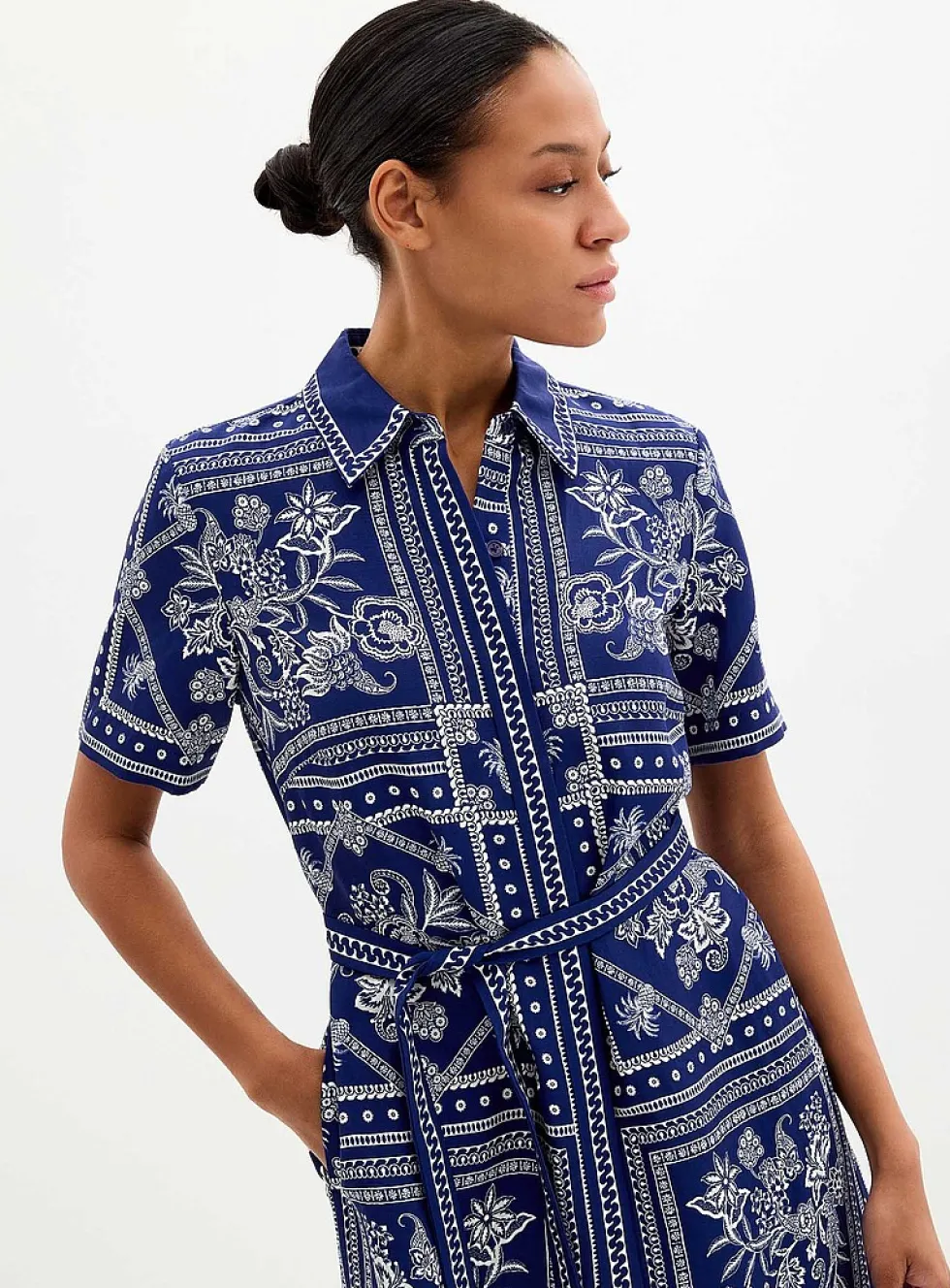 Greek ceramic belted shirtdress