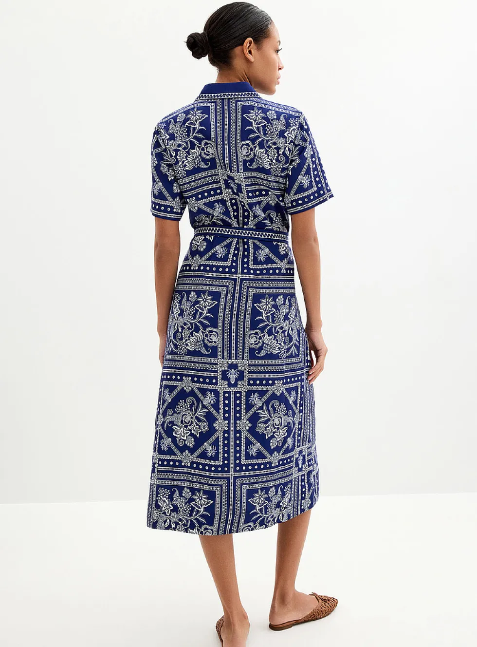 Greek ceramic belted shirtdress