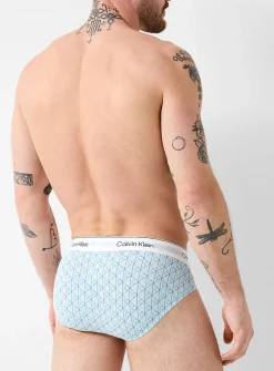 Grey/pattern/blue stretch briefs