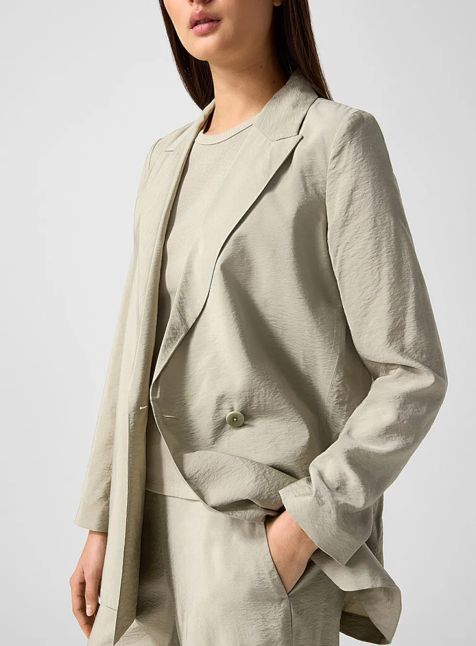 Hammered crepe jacket