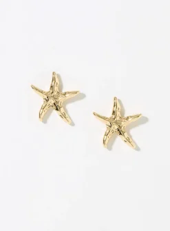 Hammered starfish earrings